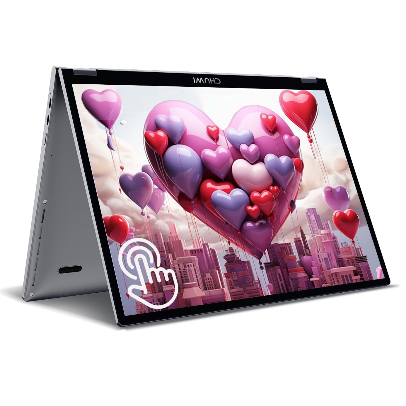CHUWI 10.51" 360° Touchscreen Mini Laptop 512GB SSD 12GB RAM,Intel Quad-Core 12th Alder Lake N100(Up to 3.4GHz),Windows 11,2 in 1 Tablet Notebook Computer,1TB SSD Expand