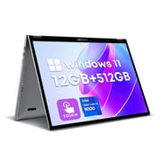 CHUWI 10.51" 360° Touchscreen Mini Laptop 512GB SSD 12GB RAM,Intel Quad-Core 12th Alder Lake N100(Up to 3.4GHz),Windows 11,2 in 1 Gaming Tablet Notebook Computer,1TB SSD Expand