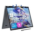 thumbnail image 1 of CHUWI FreeBook 13.5" Touchscreen Laptop 512GB SSD 12GB RAM,Intel Quad-Core N100(Beat to Core i3-1115G4, Up to 3.4GHz),Windows 11,2 in 1 Gaming Tablet Notebook Computer,IPS Display, 1 of 15