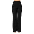 thumbnail image 1 of CHWGFWL Beach Pants Women's Straight Leg Casual Pants Workout office Wide Leg High Waisted Trousers Linen Pants Women Summer Wide Leg Dress Pants for Women(Black,XL), 1 of 5
