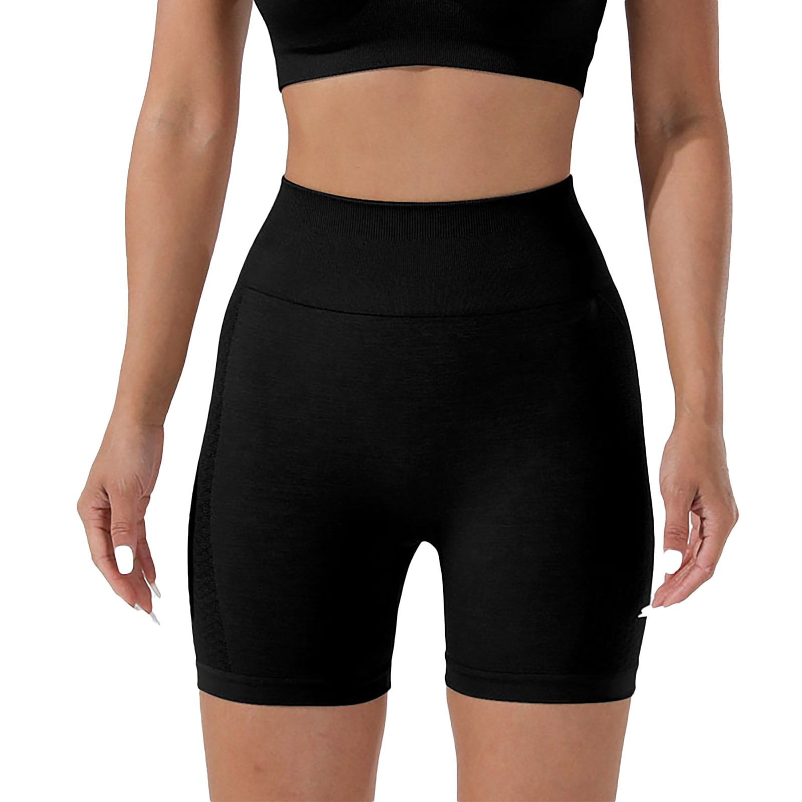 CHWGFWL Best Shorts for Thick Thighs Women Seamless Short Workout Shorts Back Scrunch Butt High Waisted Gym Yoga Bottom Loose Fitting Pants for Women Lightweight Pants Black L Walmart