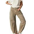 thumbnail image 1 of CHWGFWL Cropped Jeans for Women Women's Baggy Jeans High Waisted Skinny Stretch Haren Pants Wide Legged Pants Jean Shorts(Khaki,XL), 1 of 4
