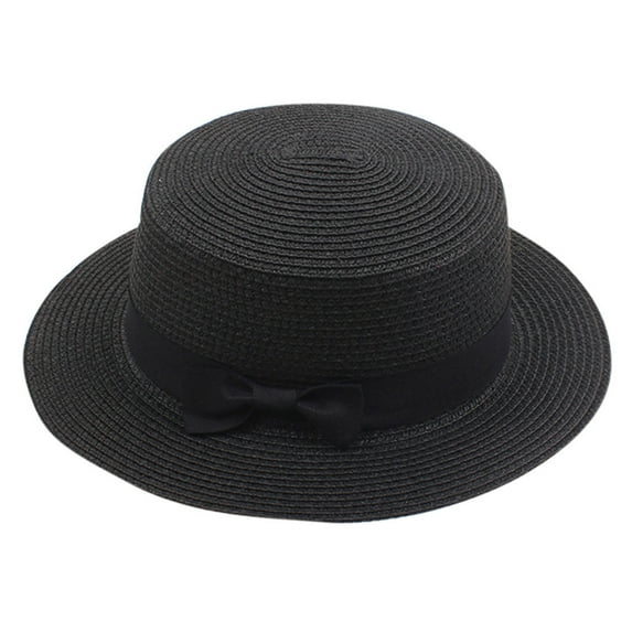 CHWGFWL Fedora Hats for Men Mens Hats for Summer Ladies Women's Summer Solid Hat Top Sun Visor Sun Straw Beach Hat Mens Hats for Summer Cowboy Hat Men Western(Black,One Size)