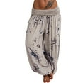CHWGFWL Linen Pants Women Women Ladies Printed Band Width Loose Leg