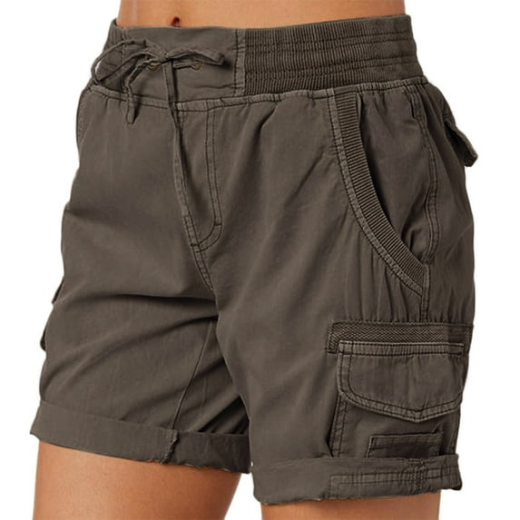 CHWGFWL Linen Shorts Women Cargo Shorts Summer Loose Hiking Shorts With Pockets Womens Shorts Summer Shorts(Dark Gray,S)
