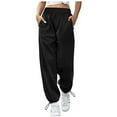 CHWGFWL Loose Pants Women's Solid Color Sports Leisure Drawstring Wide