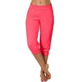 thumbnail image 1 of CHWGFWL Plus Size Capris for Women Capri Leggings for Women 2024 High Waisted Cutout Yoga Capris Lightweight Cozy Cropped Pants Solid Soft Pajams Pants (Watermelon Red,XXL), 1 of 5