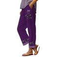 thumbnail image 1 of CHWGFWL Slacks for Women Women's Non Drawstring Pocket Floral Cotton Linen Casual Pants Summer Trousers for Women Lightweight Summer Pants Women (Hot Pink ,XXXL), 1 of 3