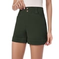 thumbnail image 1 of CHWGFWL Summer Pants Women Stretch Twill Shorts Summer Stretchy Jean Shorts Casual Chino Shorts High Waist Denim Shorts Shorts Women's Business Casual Clothing (Army Green ,XL), 1 of 6