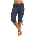 thumbnail image 1 of CHWGFWL Wide Leg Pants Solid Color Large Size Harlan Pants Pants Ladies Pants Sportswear Pants Women Pants Dress Pants Women Work Pants Women(Navy Blue,XXXXL), 1 of 5