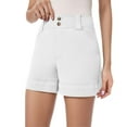 thumbnail image 1 of CHWGFWL Women Stretch Twill Shorts Summer Stretchy Jean Shorts Casual Chino Shorts High Waist Denim Shorts Shorts(White,Xxl), 1 of 8
