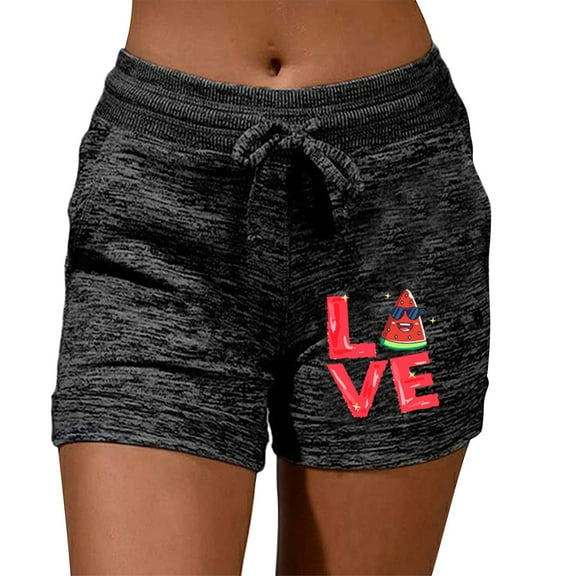 CHWGFWL Womens Shorts Casual Women's Lounge Shorts Comfy Pajama Bottom With Pockets And Drawstring Ladies Shorts Plus Size Shorts(Black,M)