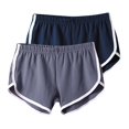 thumbnail image 1 of CHWGFWL Workout Shorts Women Active Casual Shorts Women's Yoga Sports Summer Shorts Yoga Shorts Exercise Running Fitness Shorts 2Pc Plus Size Jean Shorts for Women (Navy Blue,M), 1 of 2