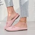 thumbnail image 1 of CHWshoes Women's Faux Suede Square Toe Ballet Flats Bowknot Shoes Women Dressy Comfortable Slip-On Loafers Ballerina Flats，Pink Size 38, 1 of 4