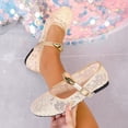 thumbnail image 1 of CHWshoes Women's Floral Embroidered Mesh Mary Jane Flats Square Toe Buckle Strap Breathable Ballet Shoes for Dressy Trendy Work Office Wedding Daily Ballerina，Gold Size 37, 1 of 5