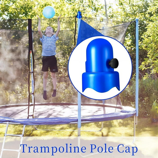 CHXonu Blue Caps For Trampoline Poles 6 Pack Fits Standard Jumping Bed