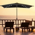 thumbnail image 1 of CHYVARY 10 x 6.5ft LED Outdoor Patio Rectangular Table Umbrellas for Deck, Poolside and Garden, Black, 1 of 8