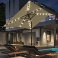 thumbnail image 1 of CHYVARY 10 x 6.5ft LED Outdoor Patio Rectangular Table Umbrellas for Deck, Poolside and Garden,Sand, 1 of 8