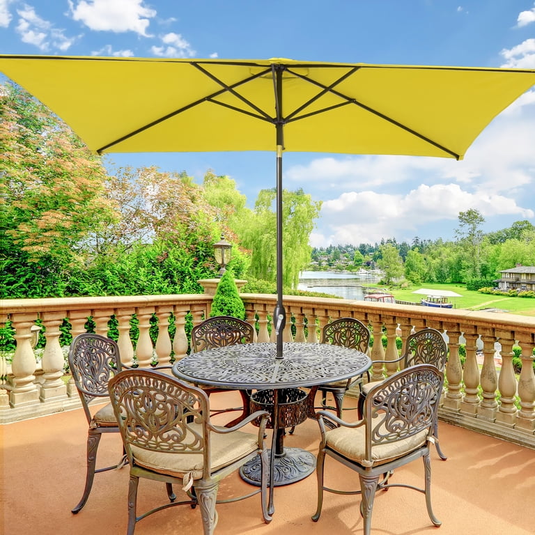 CHYVARY 10 x 6.5ft Patio Umbrella Round Market Outside Table Umbrella for  Deck, Poolside and Patio, Yellow - Walmart.com