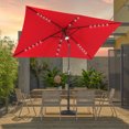 thumbnail image 1 of CHYVARY 10x6.5ft Patio LED Market Shade Table Umbrella for Patio and Outdoor with Tilt Button for Deck, Garden and Pool,Red, 1 of 6