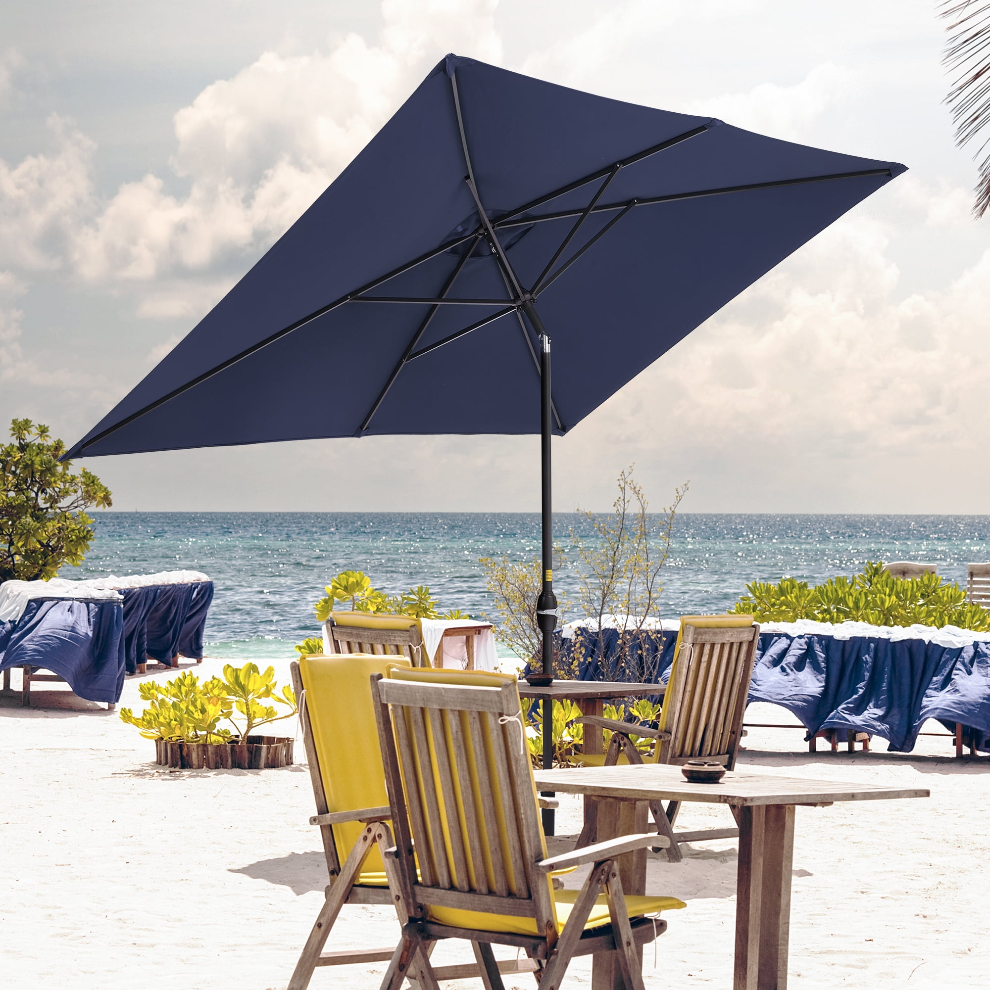 blue rectangle patio umbrella Summit Living 13 ft Large Double-Sided Rectangular Outd – summitlivin which can be used for a long time after the test of time Rectangular Outdoor Patio Umbrella Double-Sided