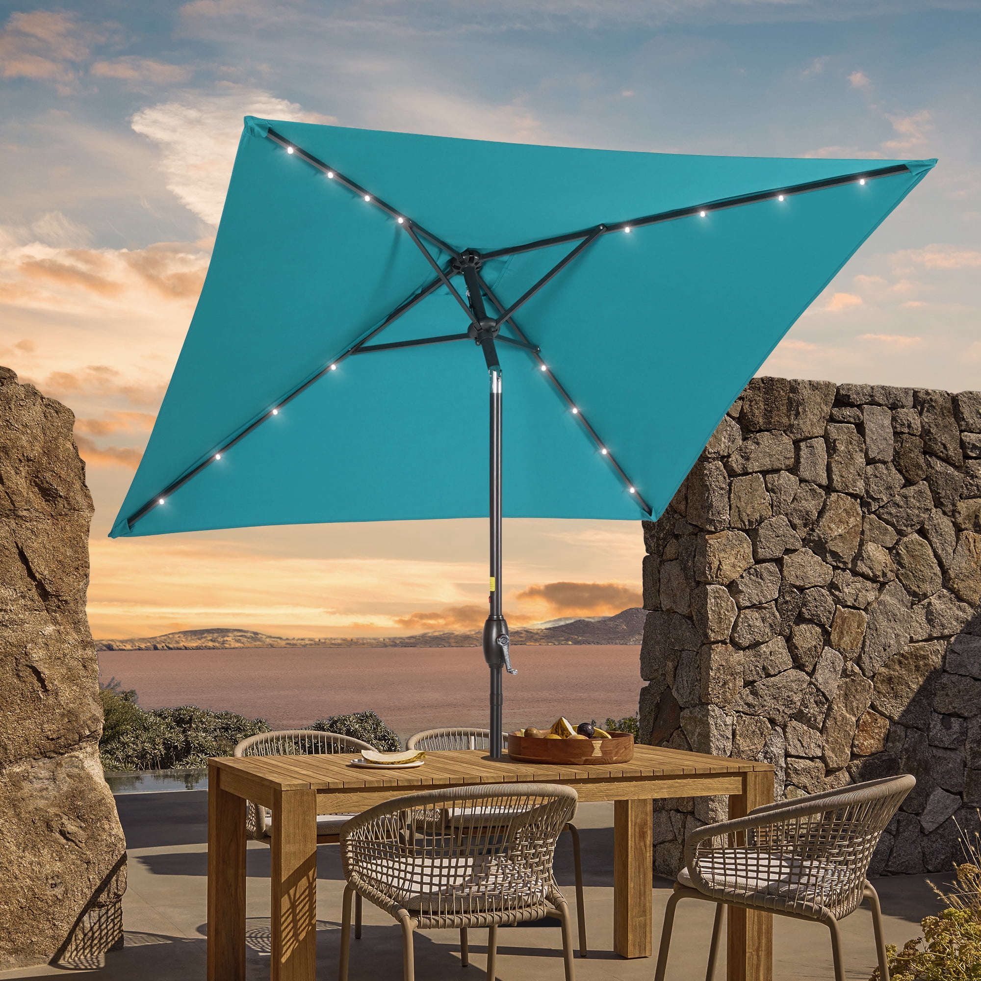 CHYVARY 6.5x6.5Ft LED Patio Market Umbrella Outdoor WeatherResistant