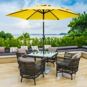 CHYVARY 7.5 FT Outdoor Patio Shade Umbrellas with Tilt Button for Patio,Garden and Pool,Yellow