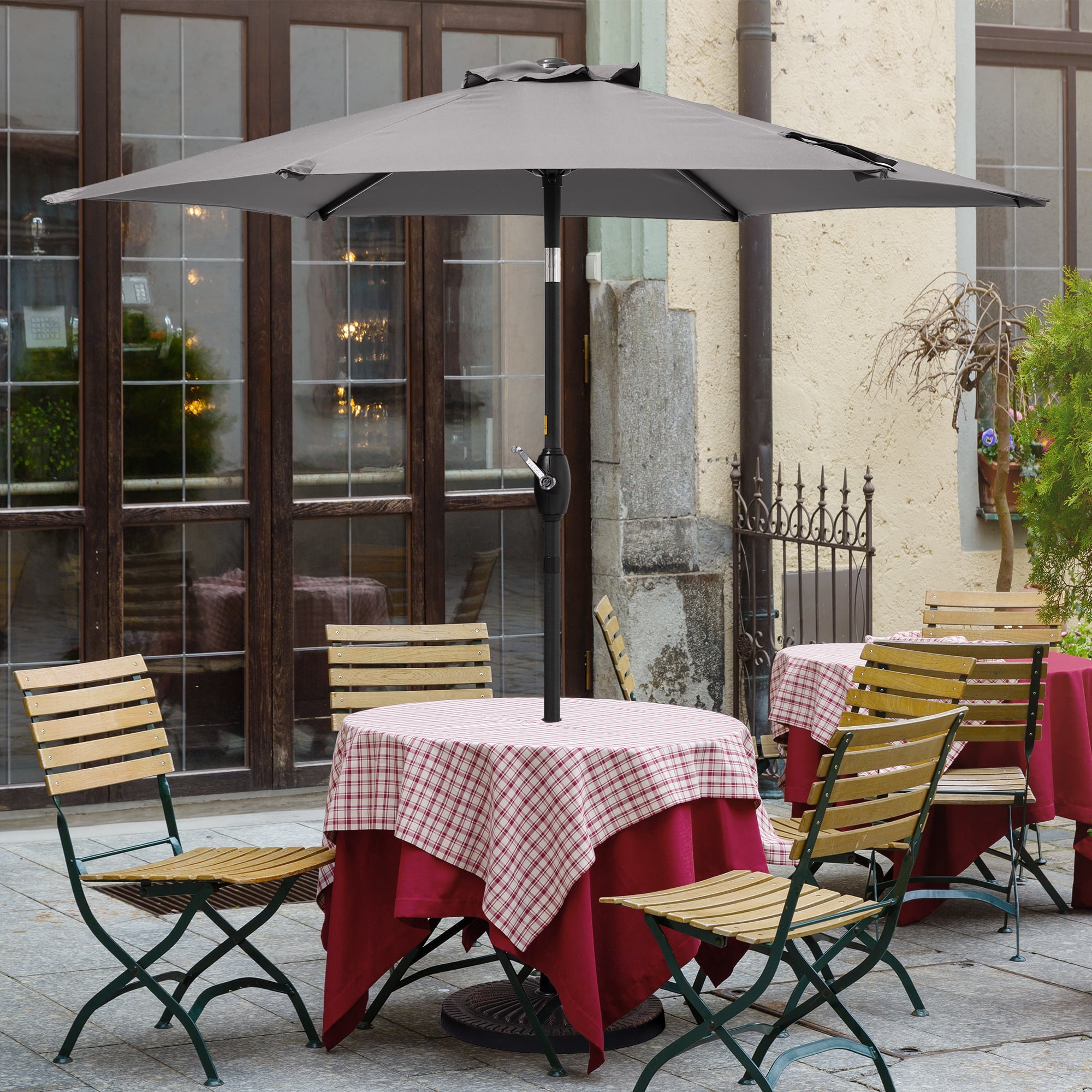 CHYVARY 7.5 FT Patio Shade Umbrellas with Tilt Button for Patio,Outdoor,Garden and Pool, Gray
