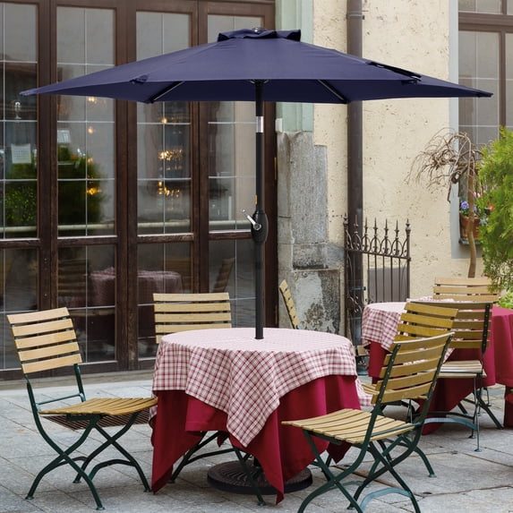 CHYVARY 7.5 FT Patio Shade Umbrellas with Tilt Button for Patio, Outdoor, Garden and Pool,Navy Blue
