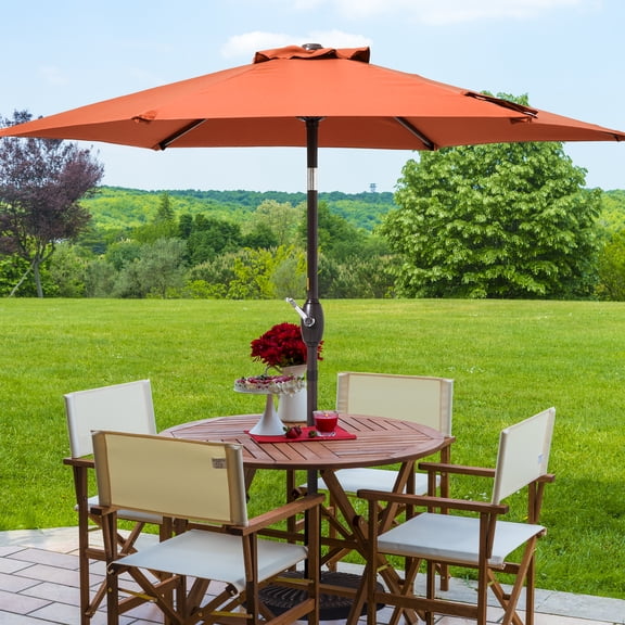 CHYVARY 7.5 Ft Patio Shade Umbrellas with Tilt Button for Patio, Outdoor, Garden and Pool, Orange