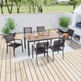 thumbnail image 1 of CHYVARY 7-Piece Metal Textilene Outdoor Furniture Set Waterproof Dining Chair Set Suitable for Patio Backyard and Garden, Black, 1 of 6