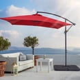 thumbnail image 1 of CHYVARY 8.2 x 8.2ft Outdoor Patio Offset Hanging Cantilever Umbrella with a Base for Deck, Poolside and Garden,Red, 1 of 7