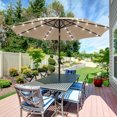 thumbnail image 1 of CHYVARY 9ft LED Patio Umbrella Market Outside Table Umbrella for Deck, Poolside and Patio, Sand, 1 of 8