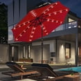 thumbnail image 1 of CHYVARY 9ft LED Patio Umbrella Round Market Outside Table Umbrella for Deck, Poolside and Patio, Red, 1 of 9