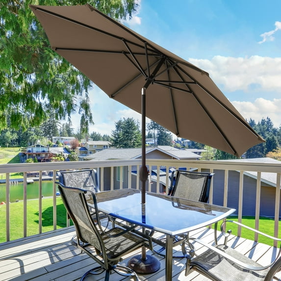 CHYVARY 9ft Patio Umbrella Market Outside Table Umbrella for Deck, Poolside and Patio, Taupe