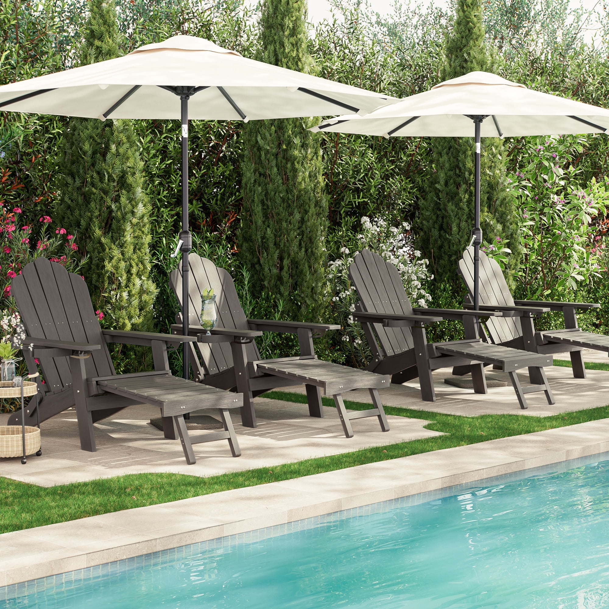 Patiño Resty CHYVARY Folding Adirondack Chair Set of 4, Fire Pit Patio Chair with ...