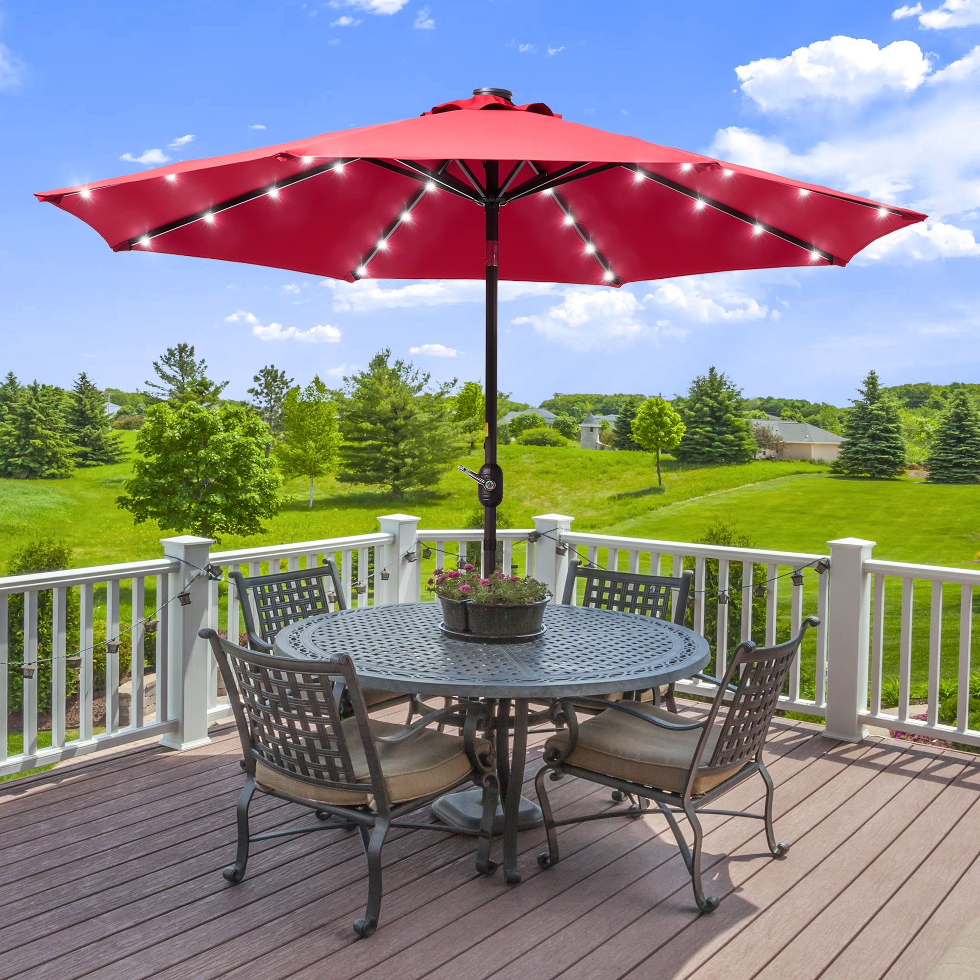 brella lights patio umbrella lighting Umbrella For Patio Table With Lights Blue Star Group Brella Lights Patio  Umbrella Lighting System With