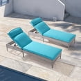 thumbnail image 1 of CHYVARY Patio Chaise Lounge Chairs Set of 2, Adjustable Angles Outdoor Thick Waterproof Cushion Steel Frame Suitable for Backyard, Patio and Porch, Lake Blue, 1 of 6