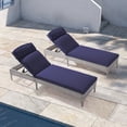 thumbnail image 1 of CHYVARY 2-Piece Patio Lounge Sofa Adjustable Angles Outdoor Thick Waterproof Cushion Steel Frame Suitable for Backyard, Patio and Porch, Navy Blue, 1 of 6
