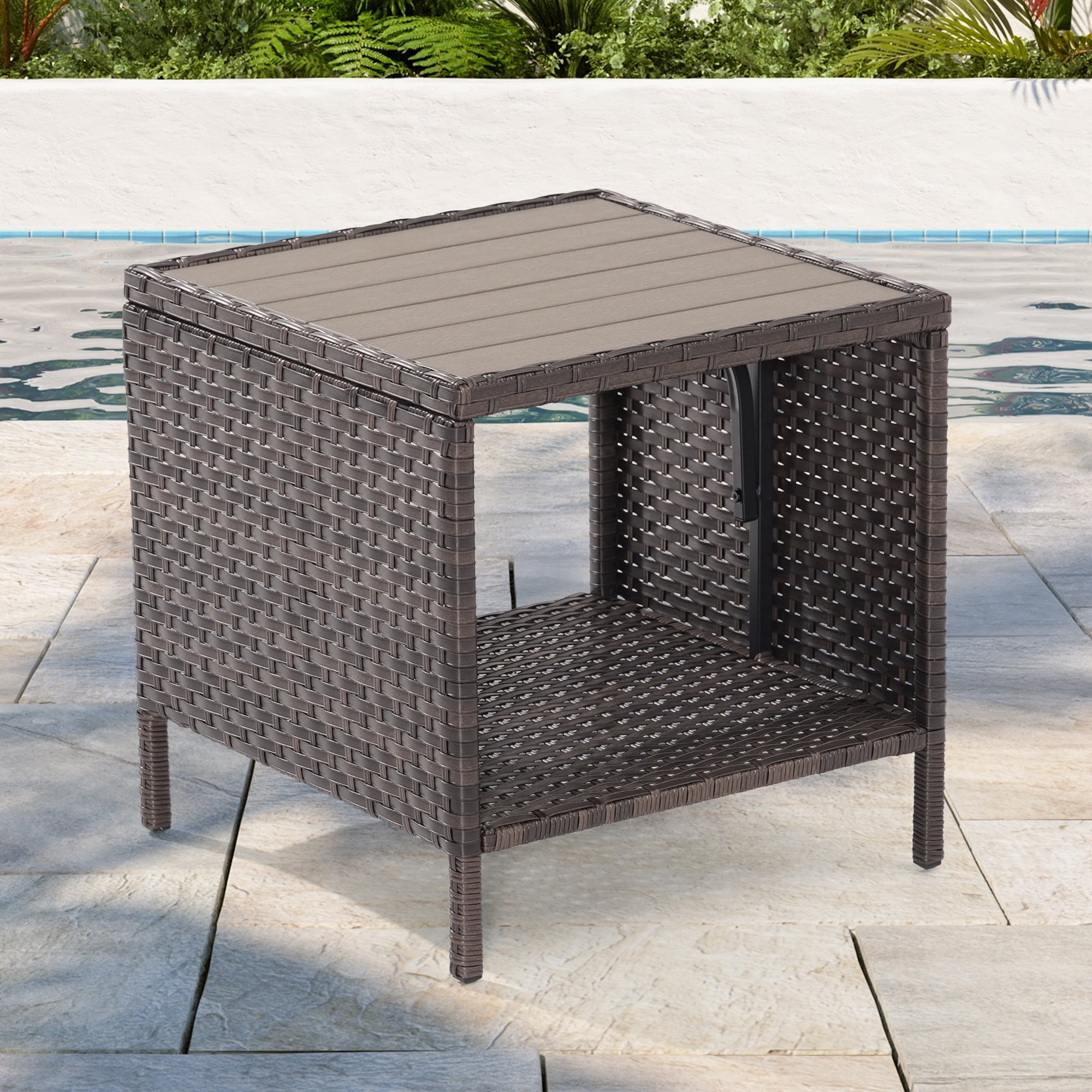 Water Resistant Coffee Table For Small City Apartments Reference: Chyvary Outdoor Pe Rattan Side Table Square Water Proof Coffee