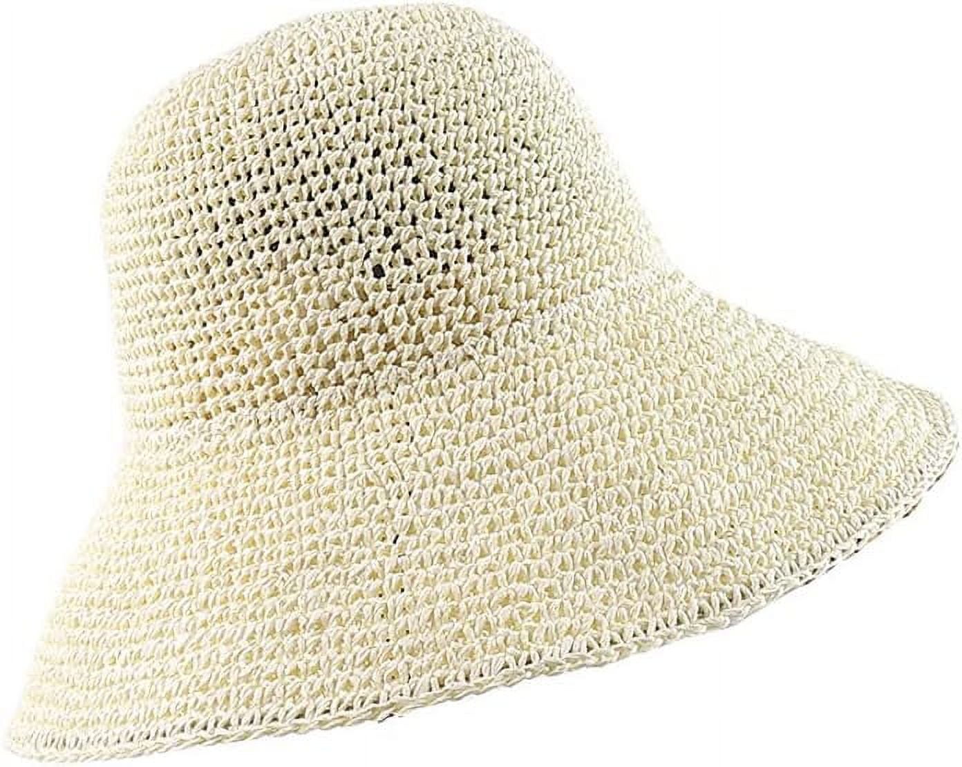 CHYYCNYCH Women's Straw Bucket Hats Foldable Floppy Beach Hat Summer