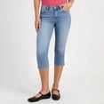 thumbnail image 1 of CHZAYXI Jean Pants for Women Capris Button Stretch Slim Stretch Denim Pants Cropped Side Split Vintage Work Trousers Blue1, 1 of 4