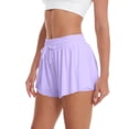 thumbnail image 1 of CHZAYXI Womens Shorts 2 in 1 Summer Casual Flowy Quick-Dry Drawstring Elastic High-Rise Athletic Workout Gym Running Tennis Short, 1 of 4