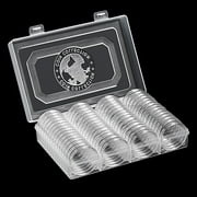 60Pcs 41mm Round Clear Coin Capsule Holder Plastic Storage Organizer Box for Coin Collection Supplies