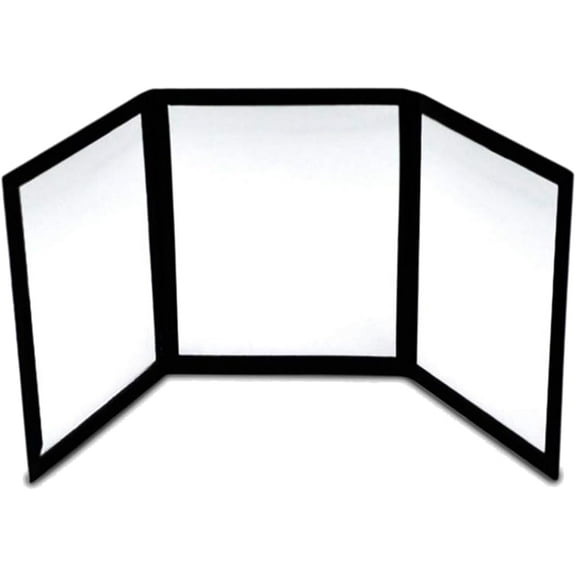 CHono 3 Way Mirror, Portable Mirror for Makeup, Hair Styling, Magic Tricks, 9.5"L x 7.1"W, Modern Black Framed Glass Mirror