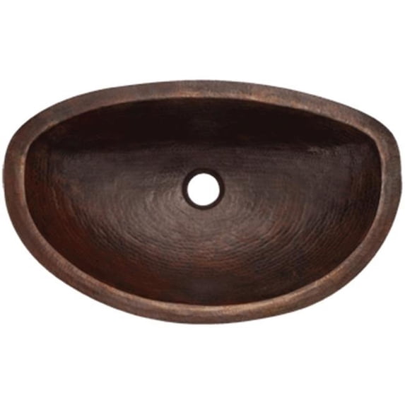 CI CPBOF17 17 in. Hammered Flat Back Oval Vanity Sink