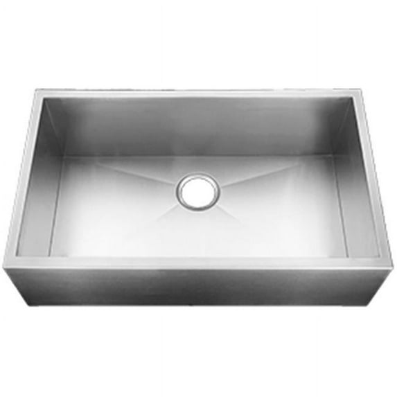 CI HR-HFS3219B 15 Gauge Radial Burke Stainless Steel Single Bowl Farmhouse Style Flat Apron Front Sink