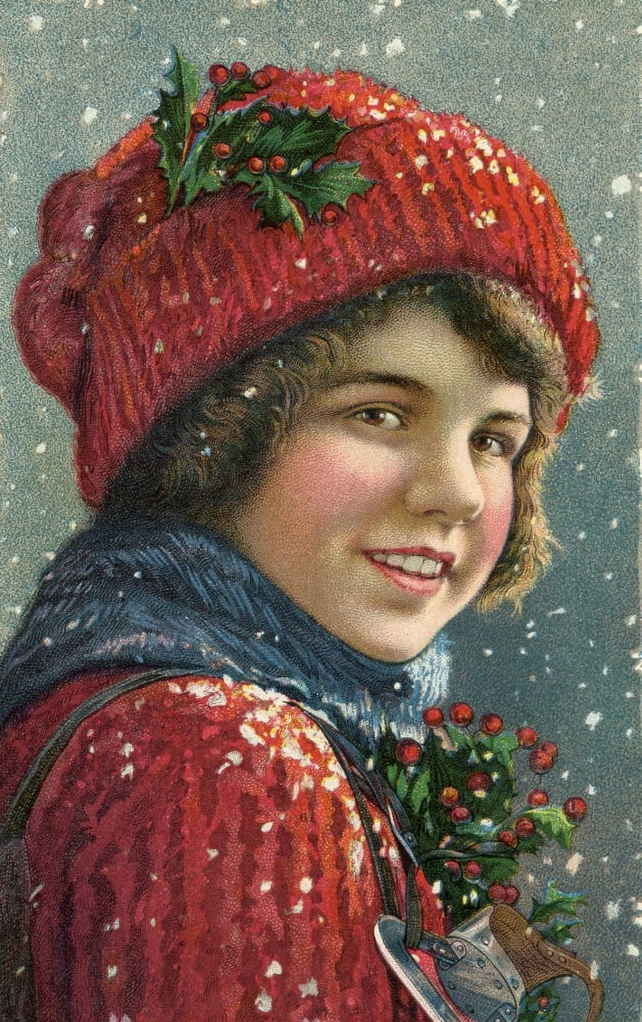 CI Hood Co Postcard 1917 Winter Joys Canvas Art - CI Hood Co (24 x 36)