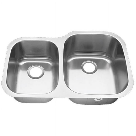 CI TU-003 16 Gauge Atlas Reverse Stainless Steel 40-60 Double Bowl Sink