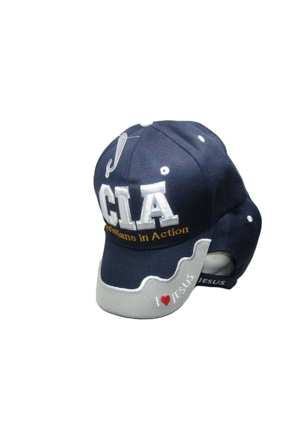 CIA Christians In Action Christian Blue Hat Ball Cap I Love Heart Jesus